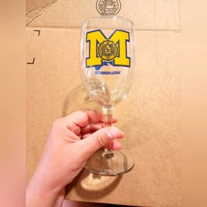 Michigan Wolverines Stemmed Wine Glass